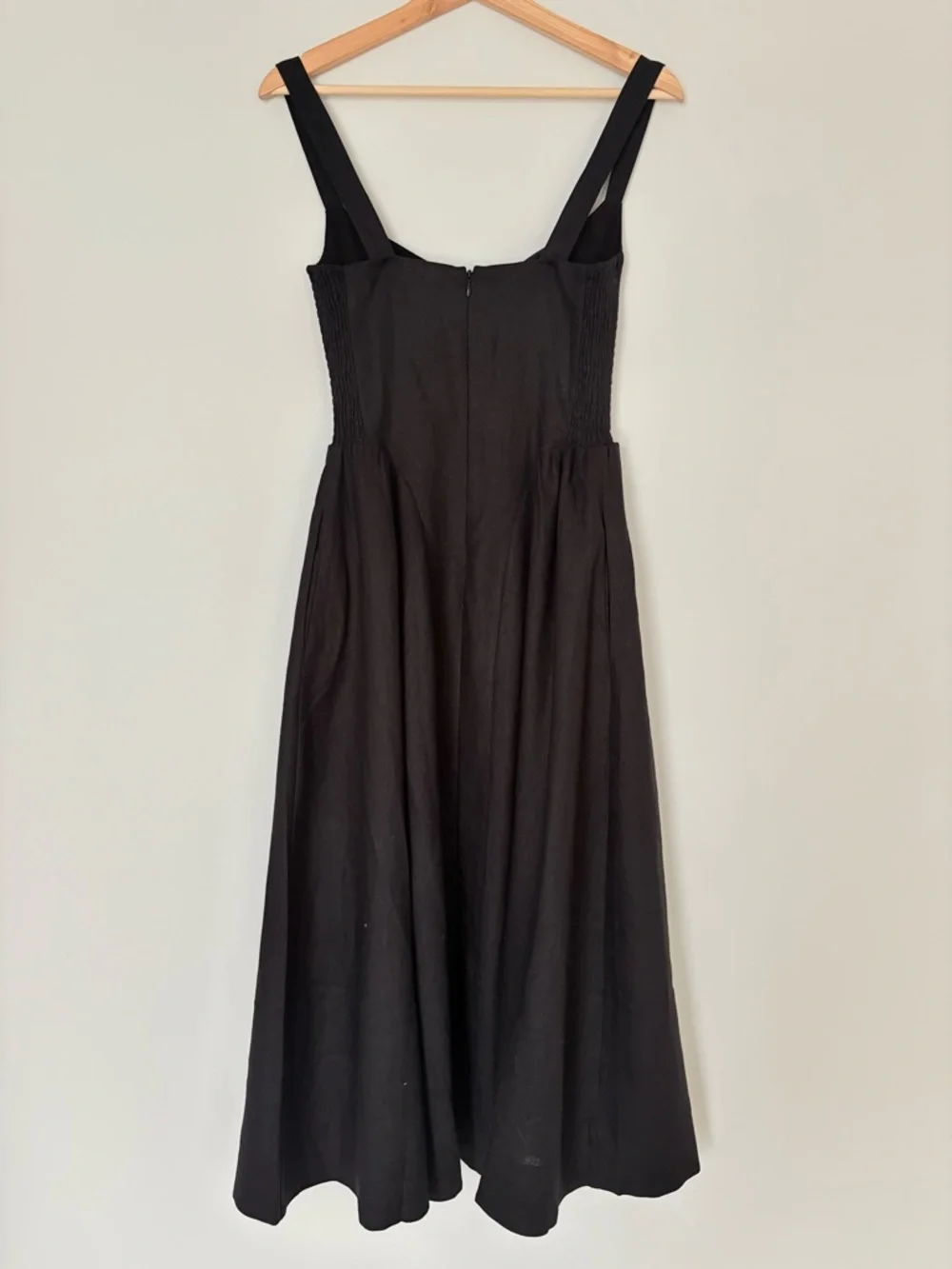 NEW Reformation Birdie Linen Sleeveless Midi Dress Black US 0 UK 4 - Picture 12 of 14